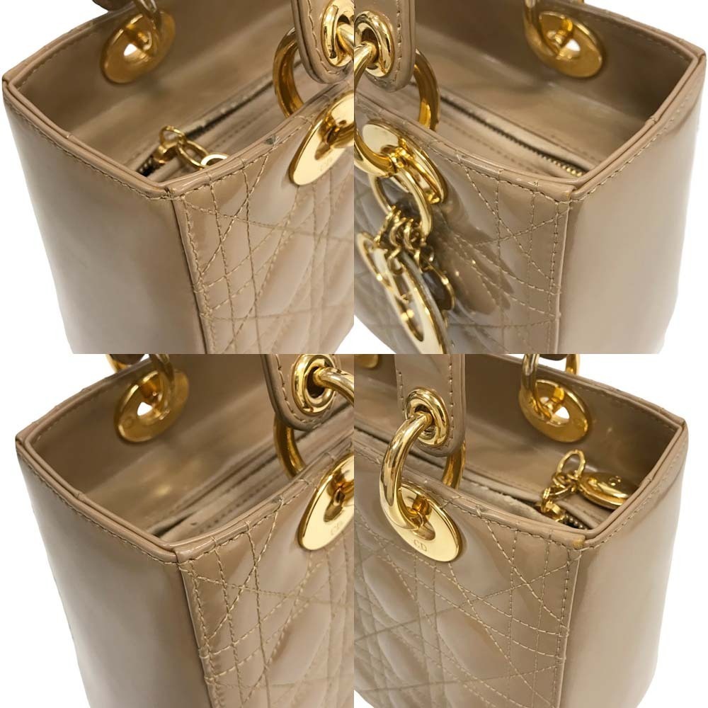 Christian Dior Lady Cannage Shoulder Bag Handbag Crossbody Brown Beige - Picture 9 of 10
